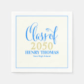 Afstuderen Modern Minimalist Script Class of Blue Servet (Voorkant)