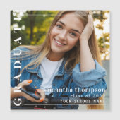 Afstuderen Modern Minimalist Simple Photo Magnetic Magnetische Uitnodiging (Voorkant)