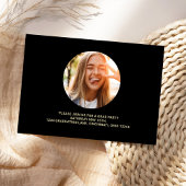 Afstuderen Modern Minimalist Zwart en Goud Aankondiging