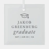 Afstuderen Modern Minimalistisch Eenvoudig grafisc Glas Ornament (Voorkant)