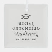 Afstuderen Modern Minimalistisch Eenvoudig grafisc Glas Ornament (Achterkant)