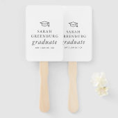 Afstuderen Modern Minimalistisch Eenvoudig grafisc Handwaaier (Voorkant en achterkant)