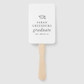 Afstuderen Modern Minimalistisch Eenvoudig grafisc Handwaaier (Achterkant)