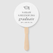 Afstuderen Modern Minimalistisch Eenvoudig grafisc Handwaaier (Achterkant)