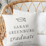Afstuderen Modern Minimalistisch Eenvoudig grafisc Kussen<br><div class="desc">Het ontwerp is samengesteld uit serif typografie op een eenvoudige achtergrond. Hier te vinden op: http://www.zazzle.com/store/selectpartysupplies</div>