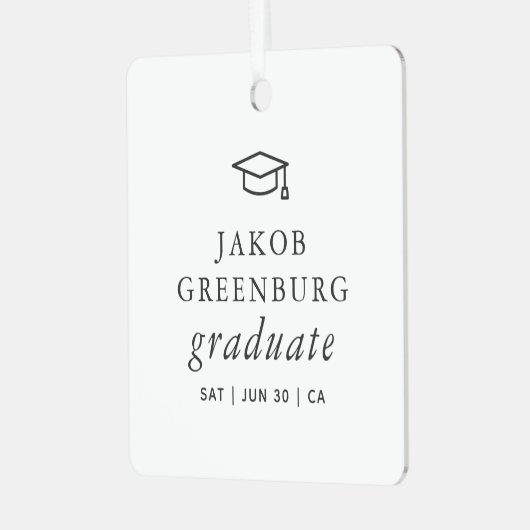 Afstuderen Modern Minimalistisch Eenvoudig grafisc Metalen Ornament (Voorkant links)