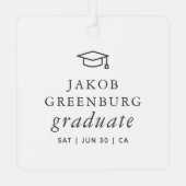 Afstuderen Modern Minimalistisch Eenvoudig grafisc Metalen Ornament (Achterkant)