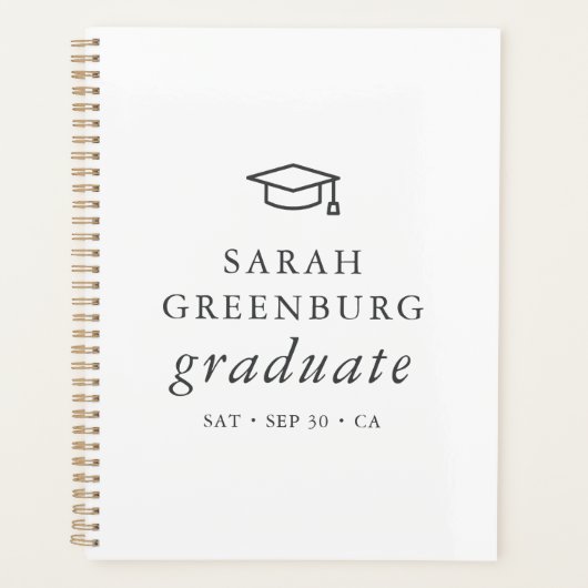 Afstuderen Modern Minimalistisch Eenvoudig grafisc Planner (Voorkant)