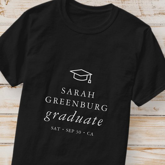 Afstuderen Modern Minimalistisch Eenvoudig grafisc T-shirt