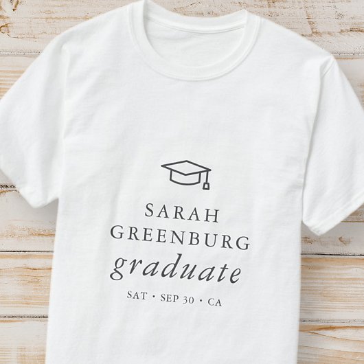 Afstuderen Modern Minimalistisch Eenvoudig grafisc T-shirt