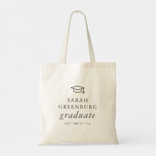 Afstuderen Modern Minimalistisch Eenvoudig grafisc Tote Bag (Achterkant)