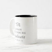 Afstuderen Modern Minimalistisch Eenvoudig grafisc Tweekleurige Koffiemok (Voorkant links)