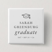 Afstuderen Modern Minimalistisch Eenvoudig grafisc Vierkante Button 5,1 Cm (Voorkant)