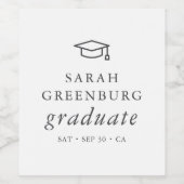 Afstuderen Modern Minimalistisch Eenvoudig grafisc Wijn Etiket (Enkel label)