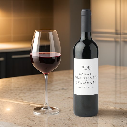 Afstuderen Modern Minimalistisch Eenvoudig grafisc Wijn Etiket