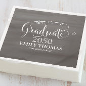 Afstuderen modern, minimalistisch krijtbordscript servet