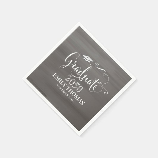 Afstuderen modern, minimalistisch krijtbordscript servet (Hoek)