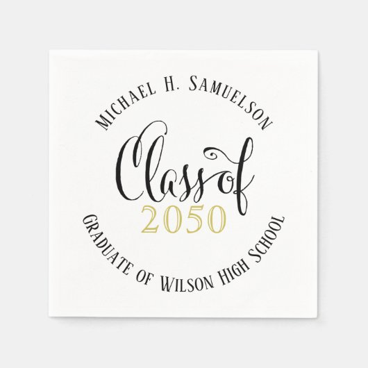 Afstuderen Modern Minimalistisch Manuscript Gold B Servet (Voorkant)