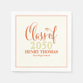 Afstuderen Modern minimalistisch Oranje script Servet (Voorkant)