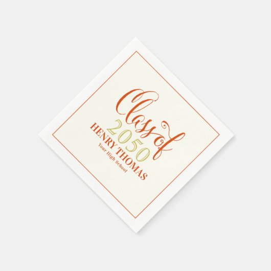 Afstuderen Modern minimalistisch Oranje script Servet (Hoek)