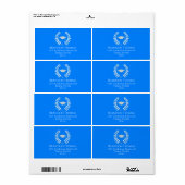 Afstuderen Modern Mortarboard Classic Azure Blue Etiket (Full Sheet)