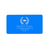 Afstuderen Modern Mortarboard Classic Azure Blue Etiket (Voorkant)