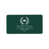 Afstuderen Modern Mortarboard Classic Dark Green Etiket (Voorkant)