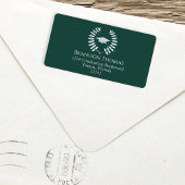 Afstuderen Modern Mortarboard Classic Dark Green Etiket