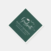 Afstuderen modern Mortarboard Script donkergroen Servet (Hoek)