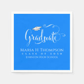 Afstuderen modern Mortarboard Script Eenvoudig bla Servet (Voorkant)