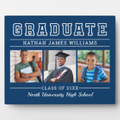 Afstuderen Modern Navy Blue 3 Foto Afstuderen Fotoplaat (Voorkant)