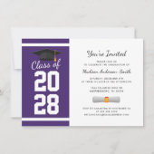 Afstuderen Modern Paars Wit Afstudeerfeest 2026 Kaart (Voorkant)