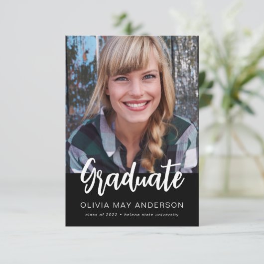 Afstuderen | Modern Photo Afstuderen Aankondiging (Staand voorkant)