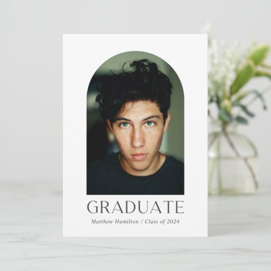 Afstuderen Modern Photo Arch Afstuderen Aankondiging (Staand voorkant)