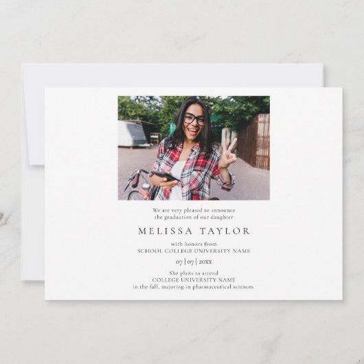 Afstuderen Modern Photo Collage Afstuderen Aankondiging (Achterkant)