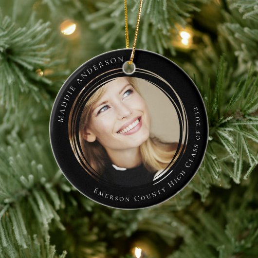 Afstuderen Modern Photo Keepsake Keramisch Ornament (Boom)