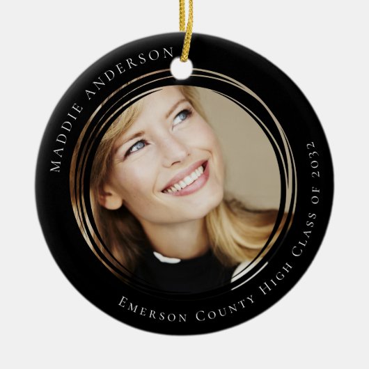 Afstuderen Modern Photo Keepsake Keramisch Ornament (Voorkant)