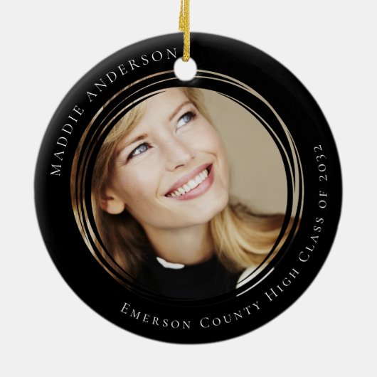 Afstuderen Modern Photo Keepsake Keramisch Ornament (Achterkant)