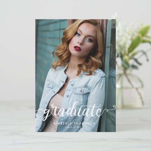Afstuderen Modern Photo Script Aankondiging (Staand voorkant)