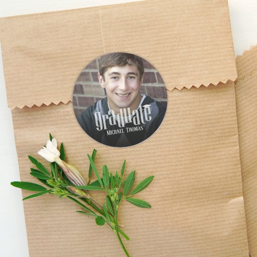 Afstuderen Modern Photo Simple Minimalist Afbeeldi Ronde Sticker