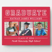 Afstuderen Modern Red 3 Photo Afstuderen Fotoplaat (Voorkant)