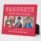 Afstuderen Modern Red 3 Photo Afstuderen Fotoplaat (Zijkant)