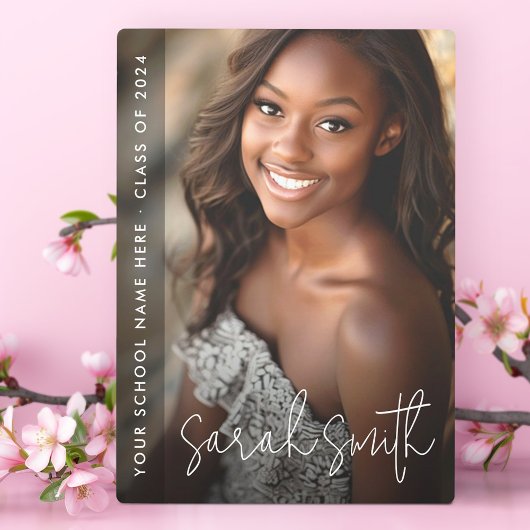 Afstuderen modern script donkere overlay fotoplaat