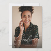 Afstuderen Modern Script Eenvoudig foto-afstuderen Kaart (Voorkant)