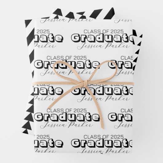 Afstuderen Modern Script Inpakpapier Vel (In situ)