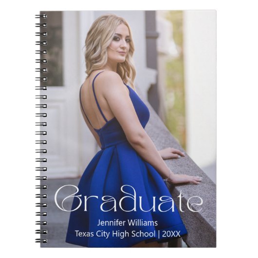 afstuderen Modern Script Photo afstuderen gastenbo Notitieboek (Voorkant)