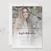 Afstuderen Modern script Typografie Foto Party Kaart (Voorkant)