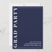 Afstuderen modern Simple Photo Minimalist Navy Blu Kaart (Achterkant)