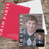 Afstuderen modern Simple Photo Minimalist Red Kaart