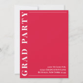 Afstuderen modern Simple Photo Minimalist Red Kaart (Achterkant)